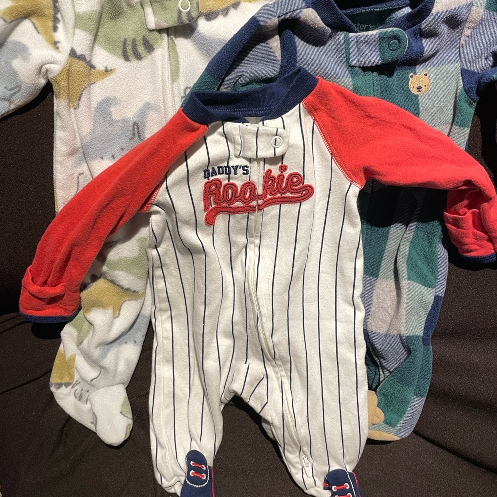 Daddy's Rookie Striped One Piece - Red and White